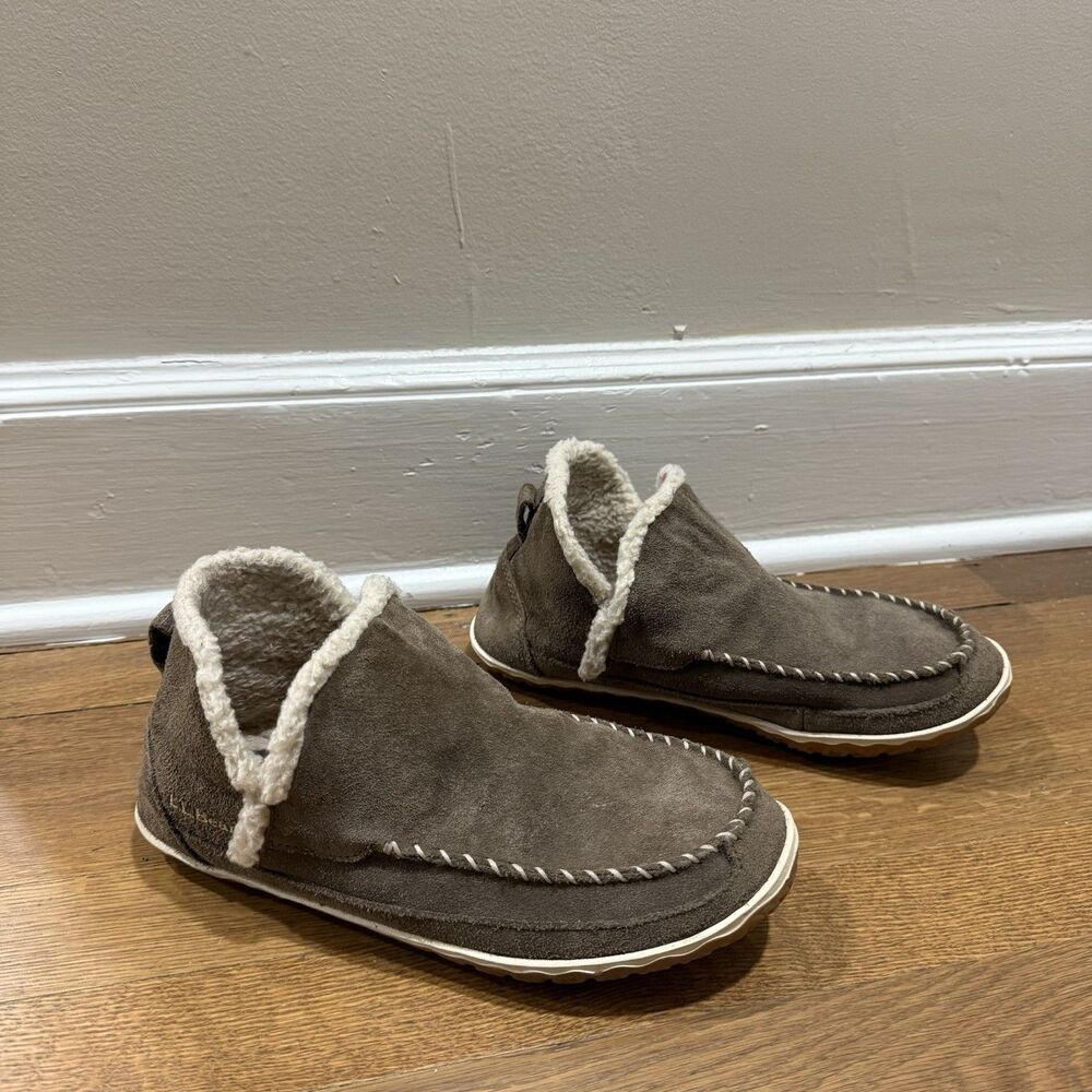 LL Bean Mountain Slippers Women's Size 8 Brown Cozy Comfort Suede Boot Mocs